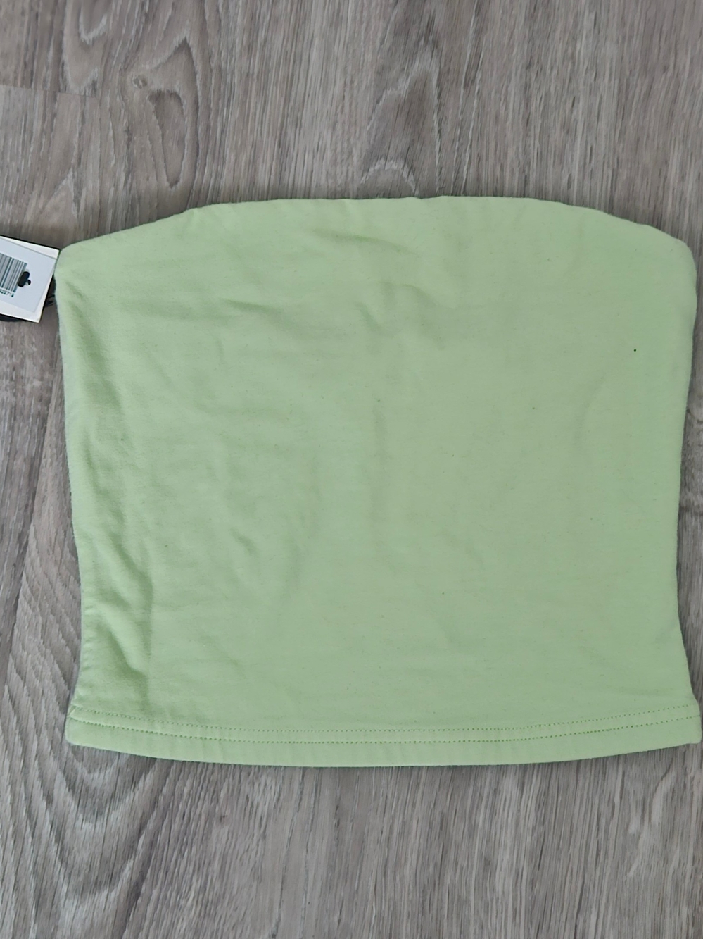 TNA Pale Lime Strapless Tube Crop Top